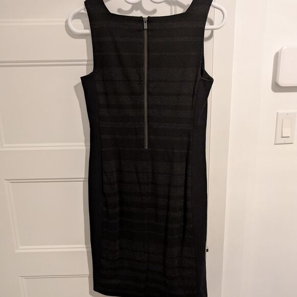 Eileen Fisher/Black Striped Dress Sz 2 - Picture 3 of 5